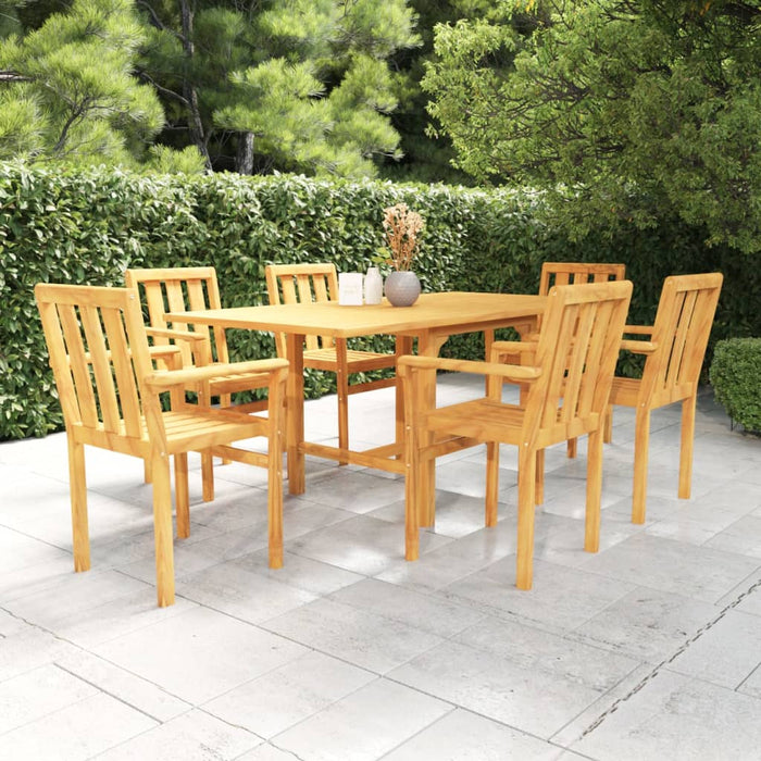 vidaXL 7 Piece Garden Dining Set Solid Teak Wood