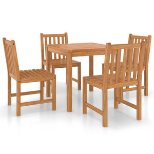 vidaXL 5 Piece Garden Dining Set Solid Teak Wood