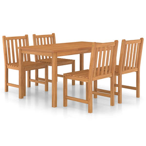 vidaXL 5 Piece Garden Dining Set Solid Teak Wood