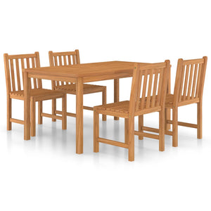 vidaXL 5 Piece Garden Dining Set Solid Teak Wood