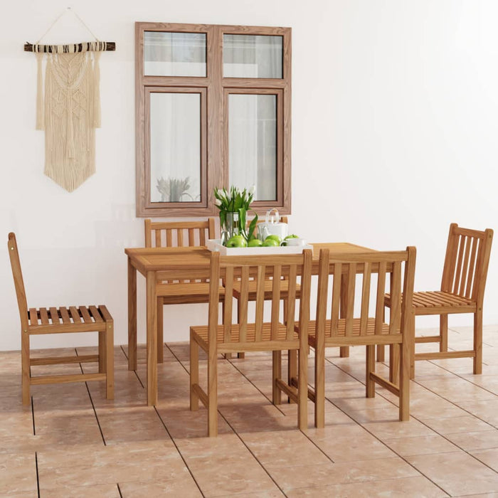 vidaXL 7 Piece Garden Dining Set Solid Teak Wood