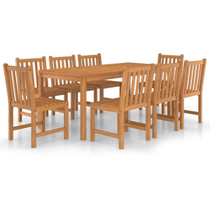 vidaXL 9 Piece Garden Dining Set Solid Teak Wood