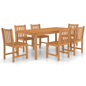 vidaXL 7 Piece Garden Dining Set Solid Teak Wood