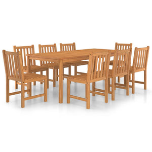 vidaXL 9 Piece Garden Dining Set Solid Teak Wood