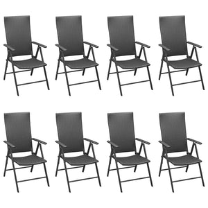 vidaXL 9 Piece Garden Dining Set Black