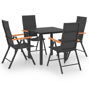 vidaXL 5 Piece Garden Dining Set Black and Brown