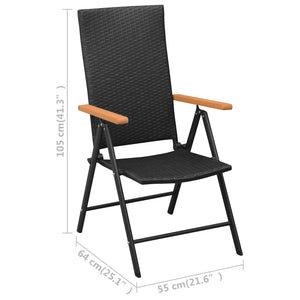 vidaXL 9 Piece Garden Dining Set Black and Brown
