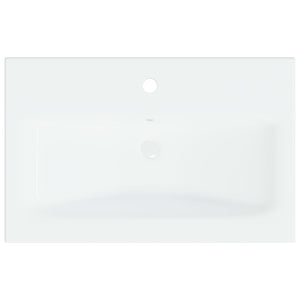 vidaXL Built-in Basin with Faucet 61x39x18 cm Ceramic White