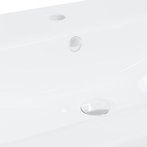 vidaXL Built-in Basin with Faucet 61x39x18 cm Ceramic White