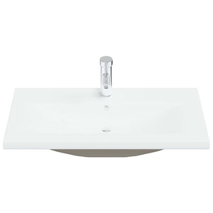 vidaXL Built-in Basin with Faucet 81x39x18 cm Ceramic White