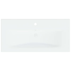 vidaXL Built-in Basin with Faucet 81x39x18 cm Ceramic White