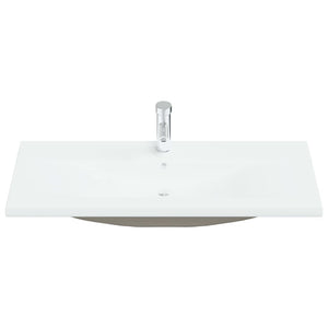 vidaXL Built-in Basin with Faucet 101x39x18 cm Ceramic White