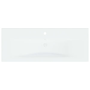 vidaXL Built-in Basin with Faucet 101x39x18 cm Ceramic White