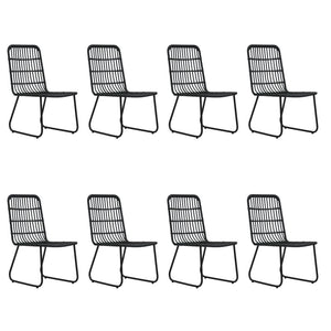 vidaXL 9 Piece Outdoor Dining Set Poly Rattan and Glass