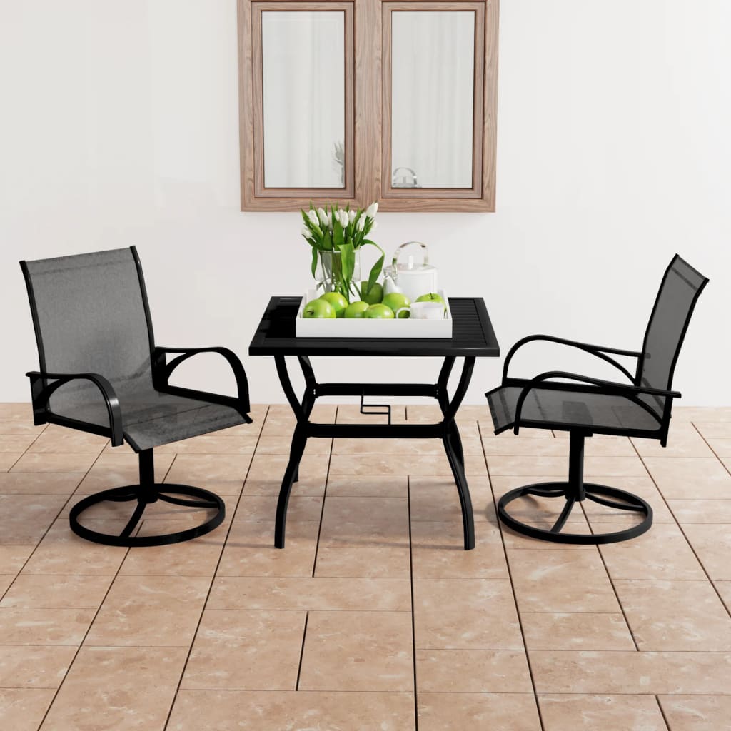 vidaXL 3 Piece Garden Dining Set Textilene and Steel