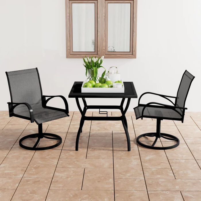 vidaXL 3 Piece Garden Dining Set Textilene and Steel