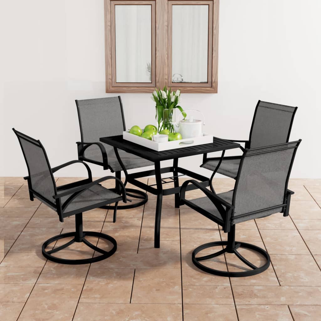 vidaXL 5 Piece Garden Dining Set Textilene and Steel