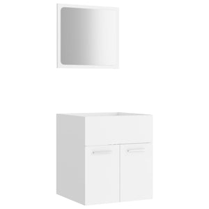 vidaXL 2 Piece Bathroom Furniture Set White Engineered Wood