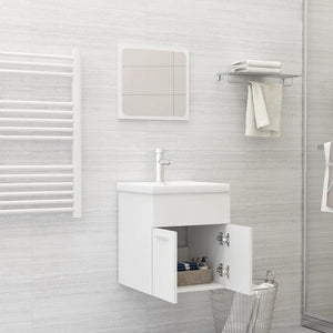 vidaXL 2 Piece Bathroom Furniture Set White Engineered Wood