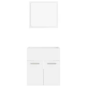 vidaXL 2 Piece Bathroom Furniture Set White Engineered Wood