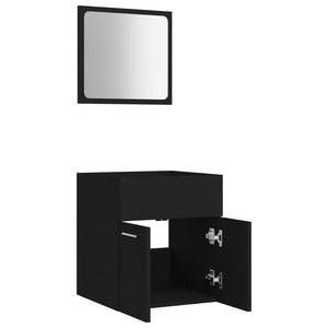 vidaXL 2 Piece Bathroom Furniture Set Black Engineered Wood