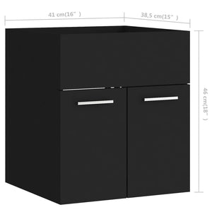 vidaXL 2 Piece Bathroom Furniture Set Black Engineered Wood