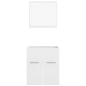 vidaXL 2 Piece Bathroom Furniture Set High Gloss White Engineered Wood