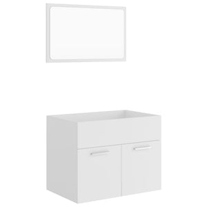 vidaXL 2 Piece Bathroom Furniture Set White Engineered Wood