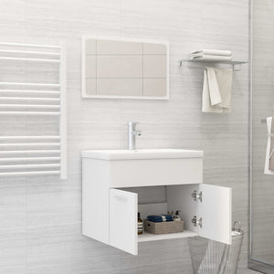 vidaXL 2 Piece Bathroom Furniture Set White Engineered Wood