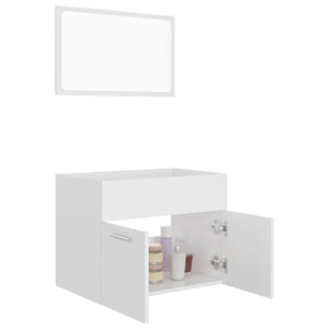 vidaXL 2 Piece Bathroom Furniture Set White Engineered Wood