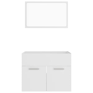 vidaXL 2 Piece Bathroom Furniture Set White Engineered Wood