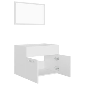 vidaXL 2 Piece Bathroom Furniture Set White Engineered Wood