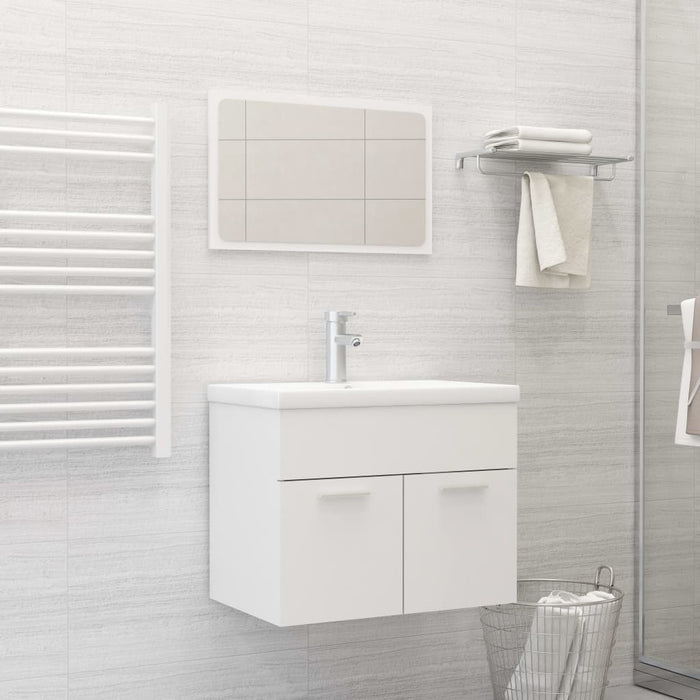 vidaXL 2 Piece Bathroom Furniture Set White Engineered Wood