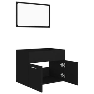 vidaXL 2 Piece Bathroom Furniture Set Black Engineered Wood