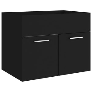 vidaXL 2 Piece Bathroom Furniture Set Black Engineered Wood