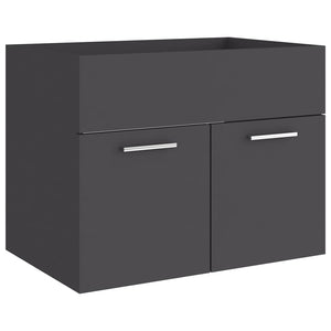 vidaXL 2 Piece Bathroom Furniture Set Grey Engineered Wood