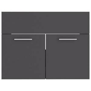 vidaXL 2 Piece Bathroom Furniture Set Grey Engineered Wood