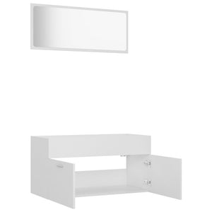 vidaXL 2 Piece Bathroom Furniture Set White Engineered Wood