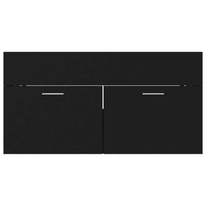 vidaXL 2 Piece Bathroom Furniture Set Black Engineered Wood