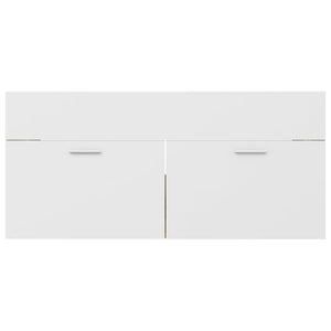 vidaXL 2 Piece Bathroom Furniture Set White and Sonoma Oak Engineered Wood