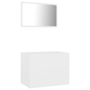 vidaXL 2 Piece Bathroom Furniture Set White Engineered Wood