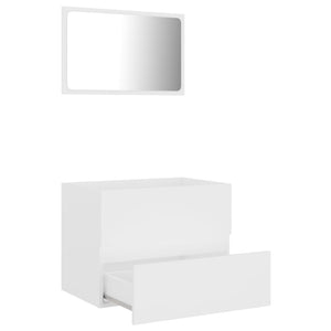 vidaXL 2 Piece Bathroom Furniture Set White Engineered Wood