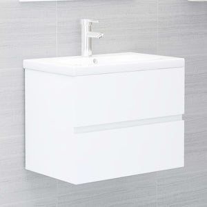 vidaXL 2 Piece Bathroom Furniture Set White Engineered Wood