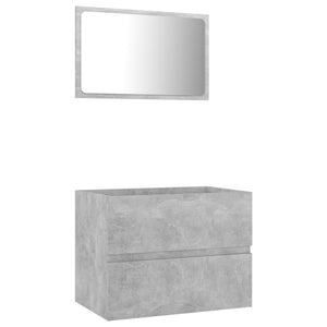 vidaXL 2 Piece Bathroom Furniture Set Concrete Grey Engineered Wood