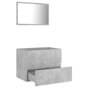 vidaXL 2 Piece Bathroom Furniture Set Concrete Grey Engineered Wood