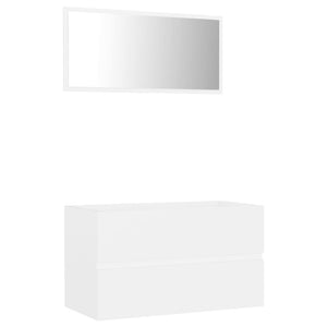 vidaXL 2 Piece Bathroom Furniture Set White Engineered Wood