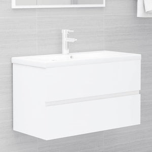 vidaXL 2 Piece Bathroom Furniture Set White Engineered Wood