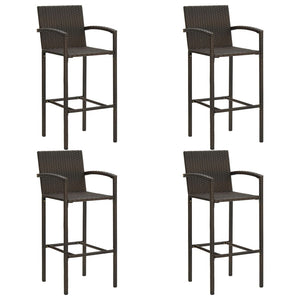 vidaXL 5 Piece Garden Bar Set Poly Rattan Brown