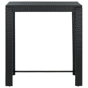 vidaXL 5 Piece Outdoor Bar Set with Armrest Poly Rattan Black