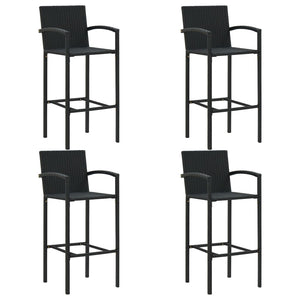 vidaXL 5 Piece Garden Bar Set Black